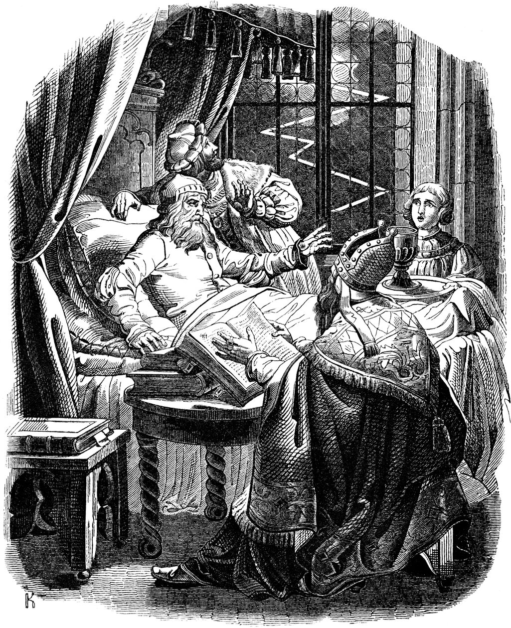 Hendrik de Leeuw voor zijn dood in Brunswijk Illustratie uit de Geschichte des deutschen Volkes door E. Duller door Johann Jakob Kirchhoff