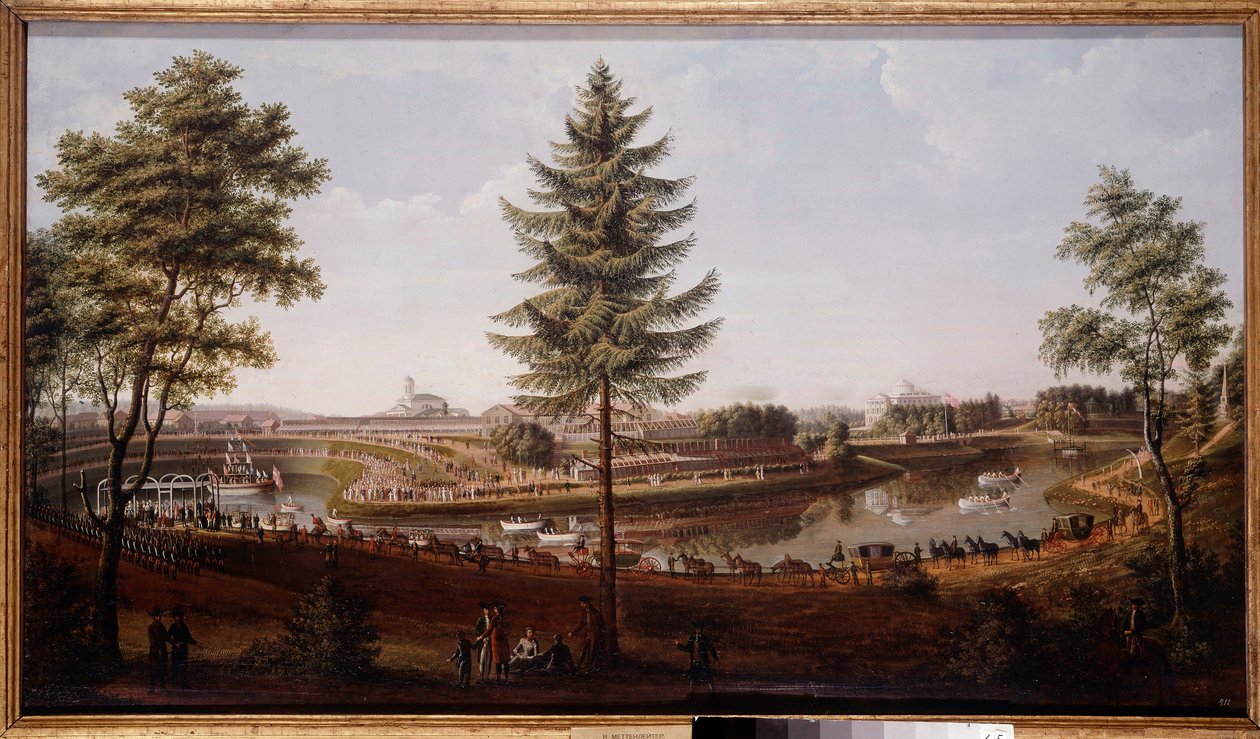 Feest in het Pavlovsk Paleis, zomerresidentie van Tsaar Paul I door Johann Jakob Mettenleiter