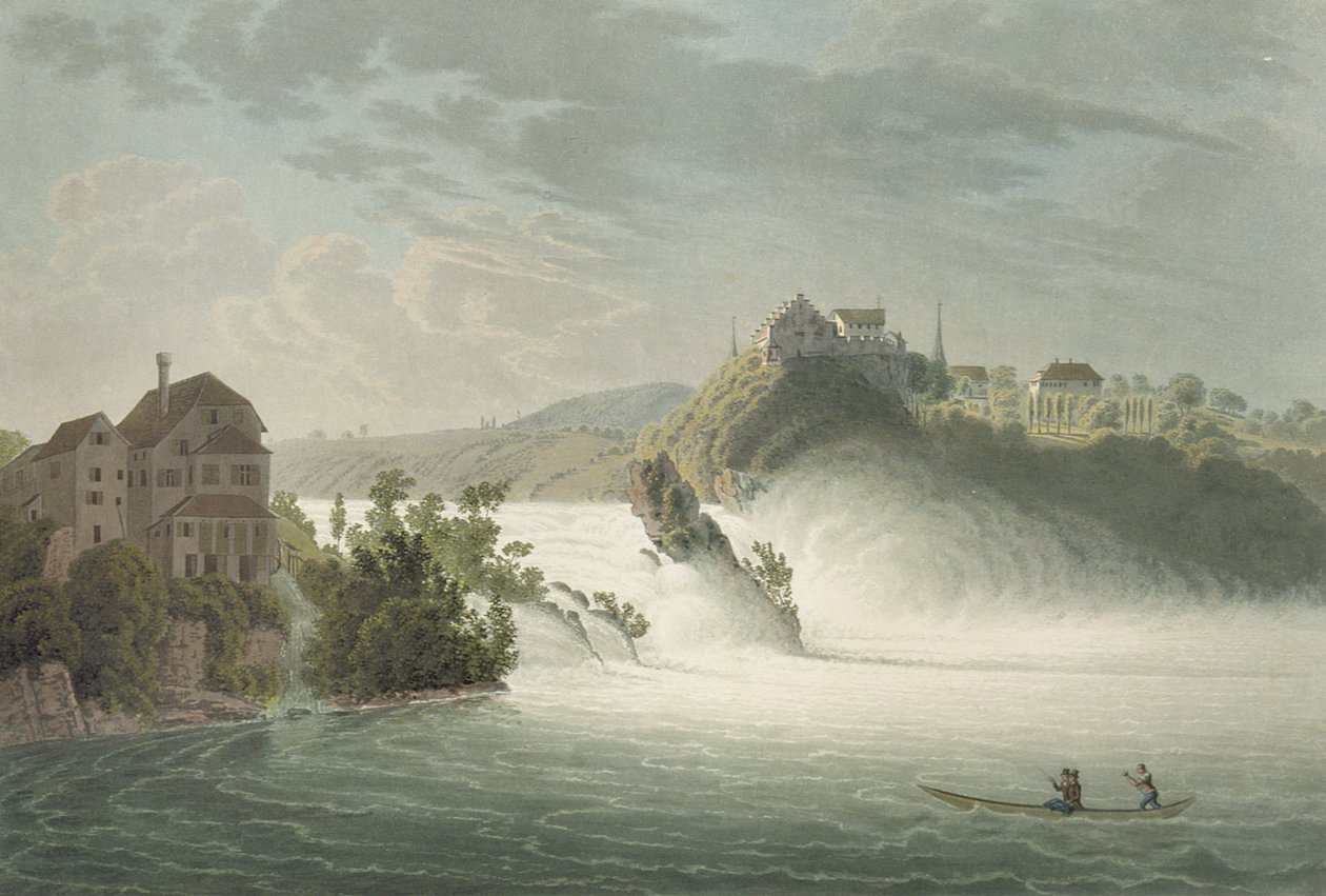 De Rijnwatervallen, gegraveerd door J. Hurlimann door Johann Jakob Wetzel