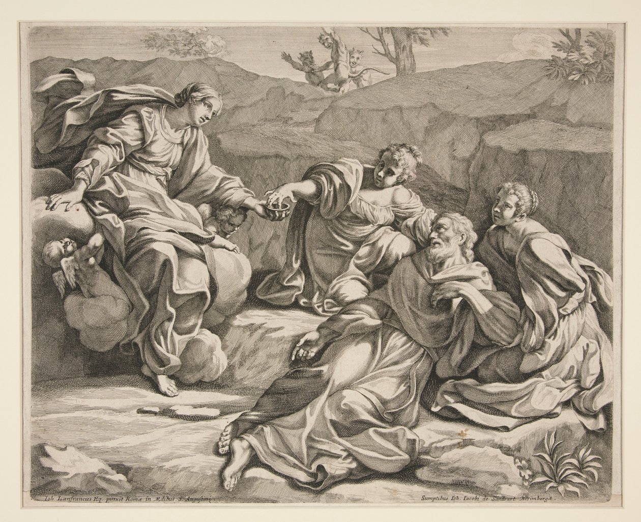 St. William bijgestaan door maagden door Johann Jakob von Sandrart