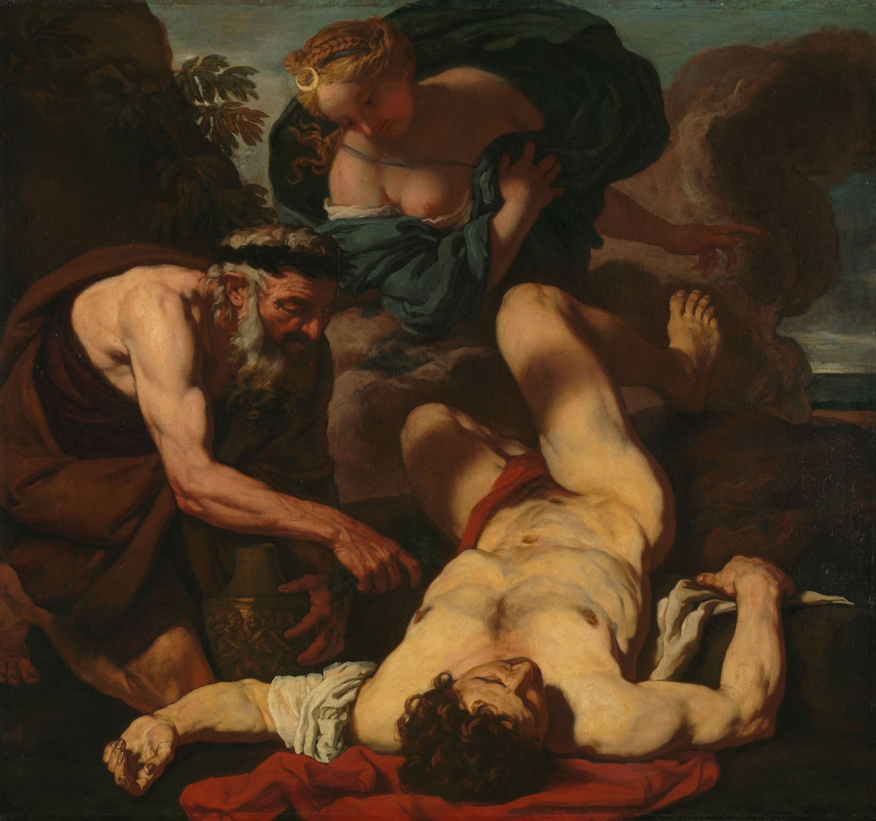 Selene en Endymion door Johann Karl Loth