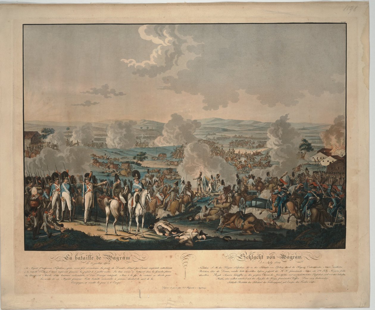 De Slag bij Wagram door Johann Lorenz Rugendas the Younger