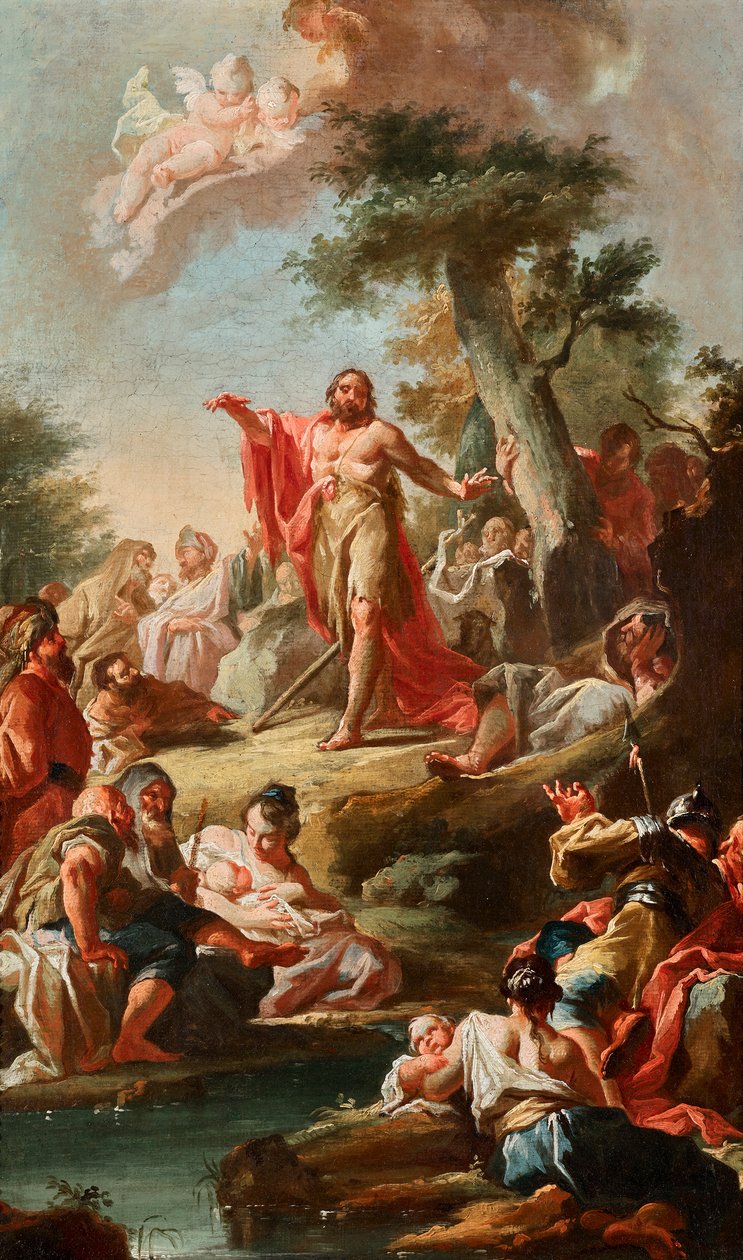 De preek van Johannes de Doper door Johann Lucas Kracker