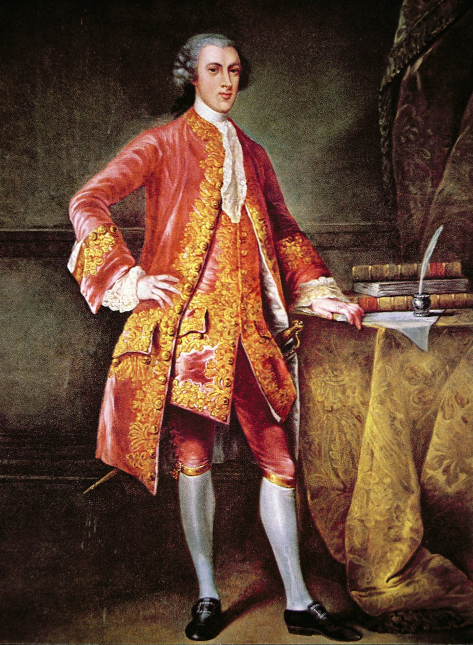 Portret van Frederick Calvert door Johann Ludwig (after) Tietz