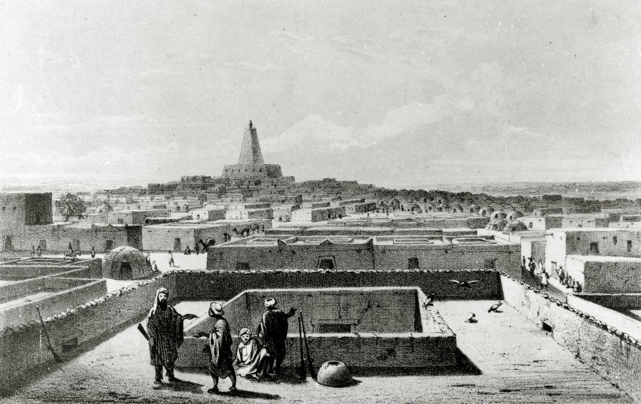 Timbuktu vanaf het terras van het Reizigershuis, uit 