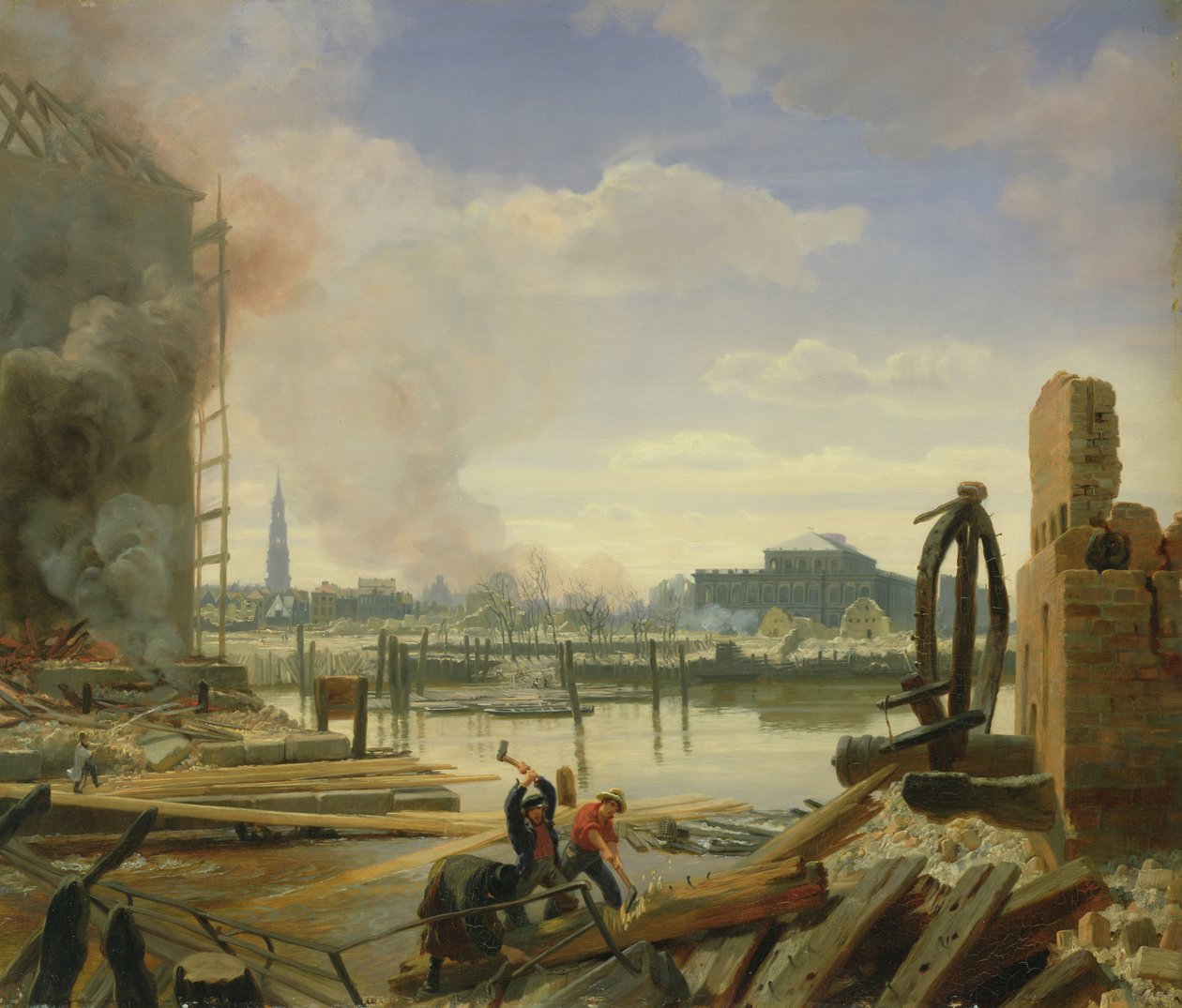Hamburg na de brand van 1842, 1842 door Johann Martin Gensler