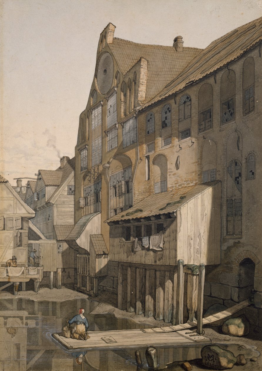 Noordzijde van het St. Johannis Klooster in Hamburg door Johann Martin Gensler