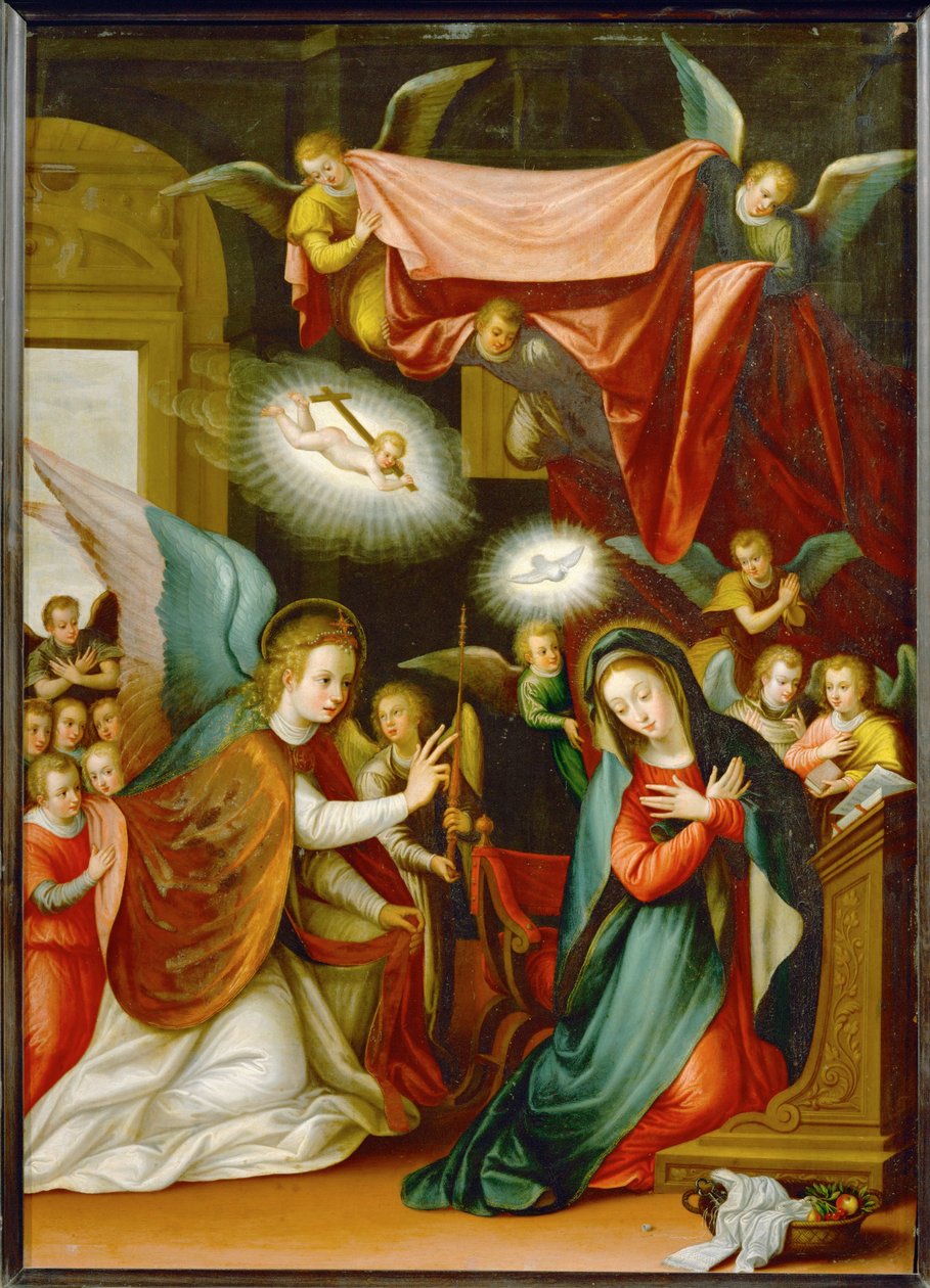 Annunciatie (schilderij op koper) door Johann Matthias Kager