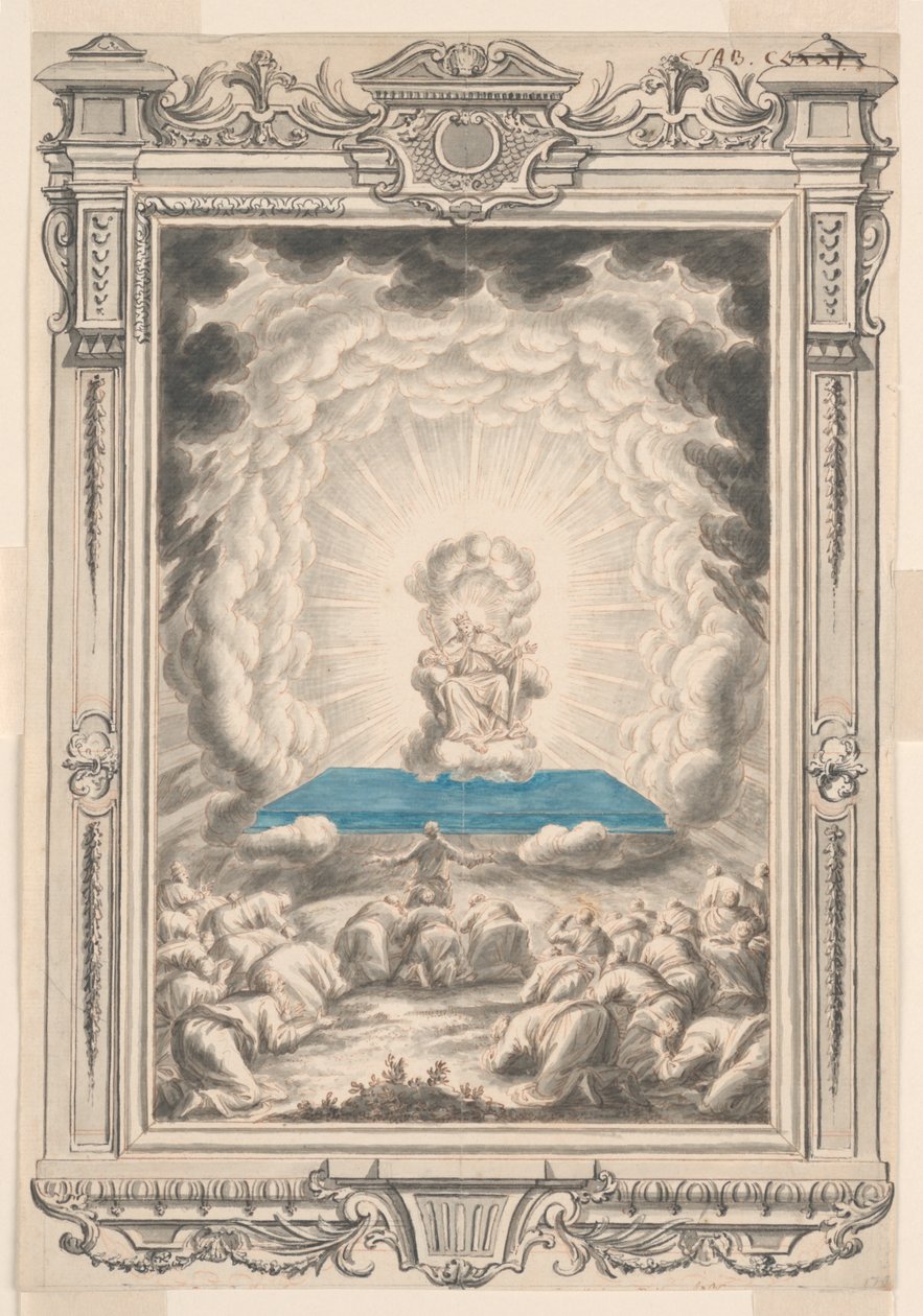 Studie voor God Verschijnt aan Mozes en zijn Metgezellen, Plaat 171, Physica Sacra door Johann Melchior Füssli