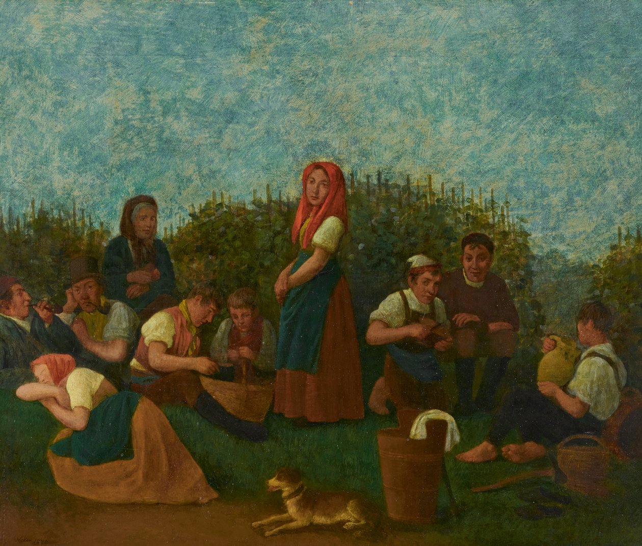 Rust in de Wijngaard (Familie Schreiber) door Johann Michael Neder