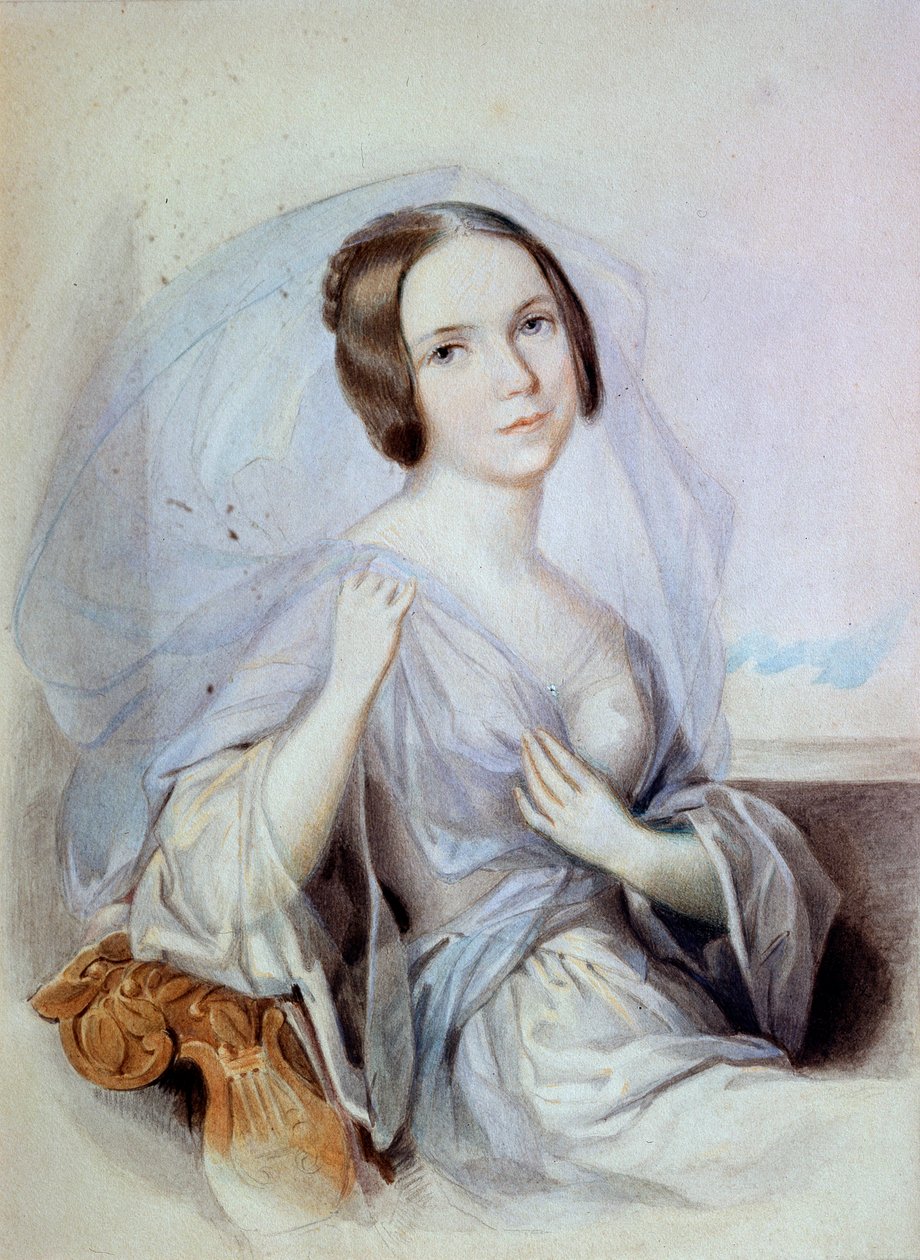 Portret van de zangeres Henriette Gertrude Sontag, 19e eeuw door Johann Nepomuk Ender