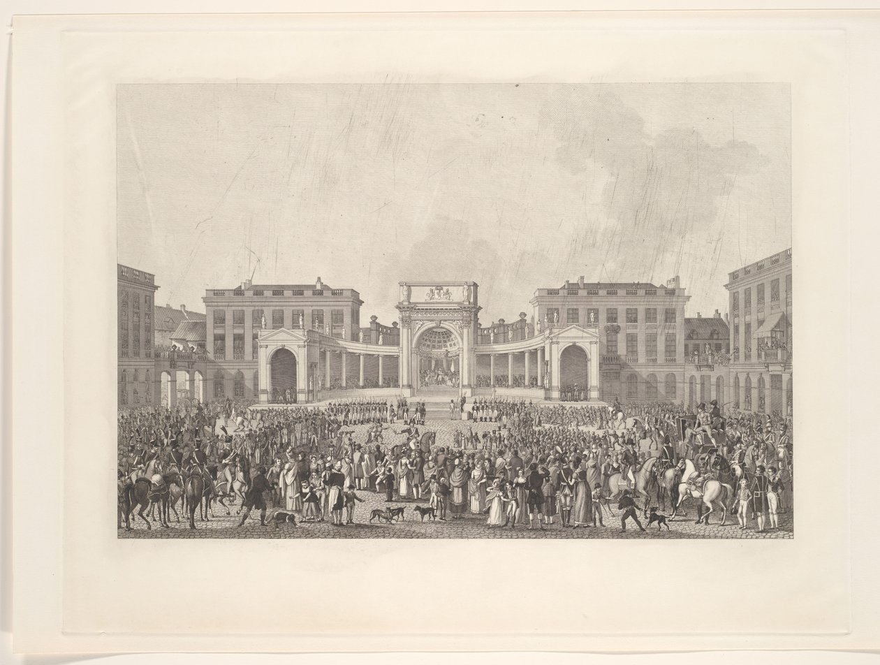 Inhuldiging van koning Willem I in Brussel, 1815 door Johann Nepomuk Gibèle