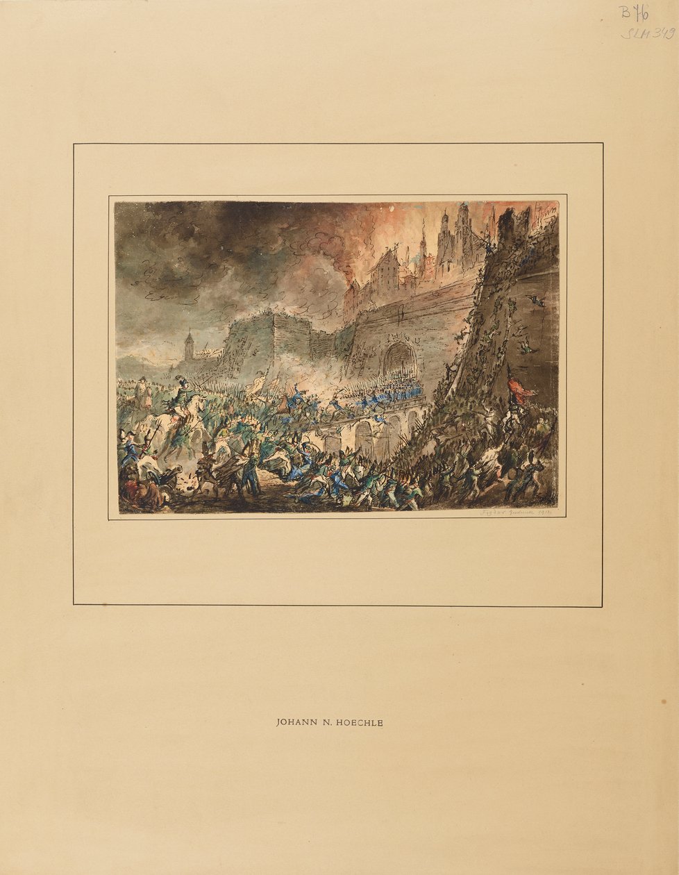 Bestorming van Wenen bij de Stubentor door het Franse leger 1809 door Johann Nepomuk Höchle