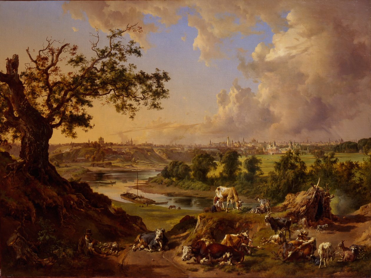 Uitzicht op Moskou vanaf de Sparrow Hills, 1837 door Johann Nepomuk Rauch