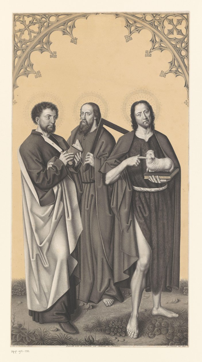 Heilige Bartolomeüs, Thomas en Johannes de Doper door Johann Nepomuk Strixner