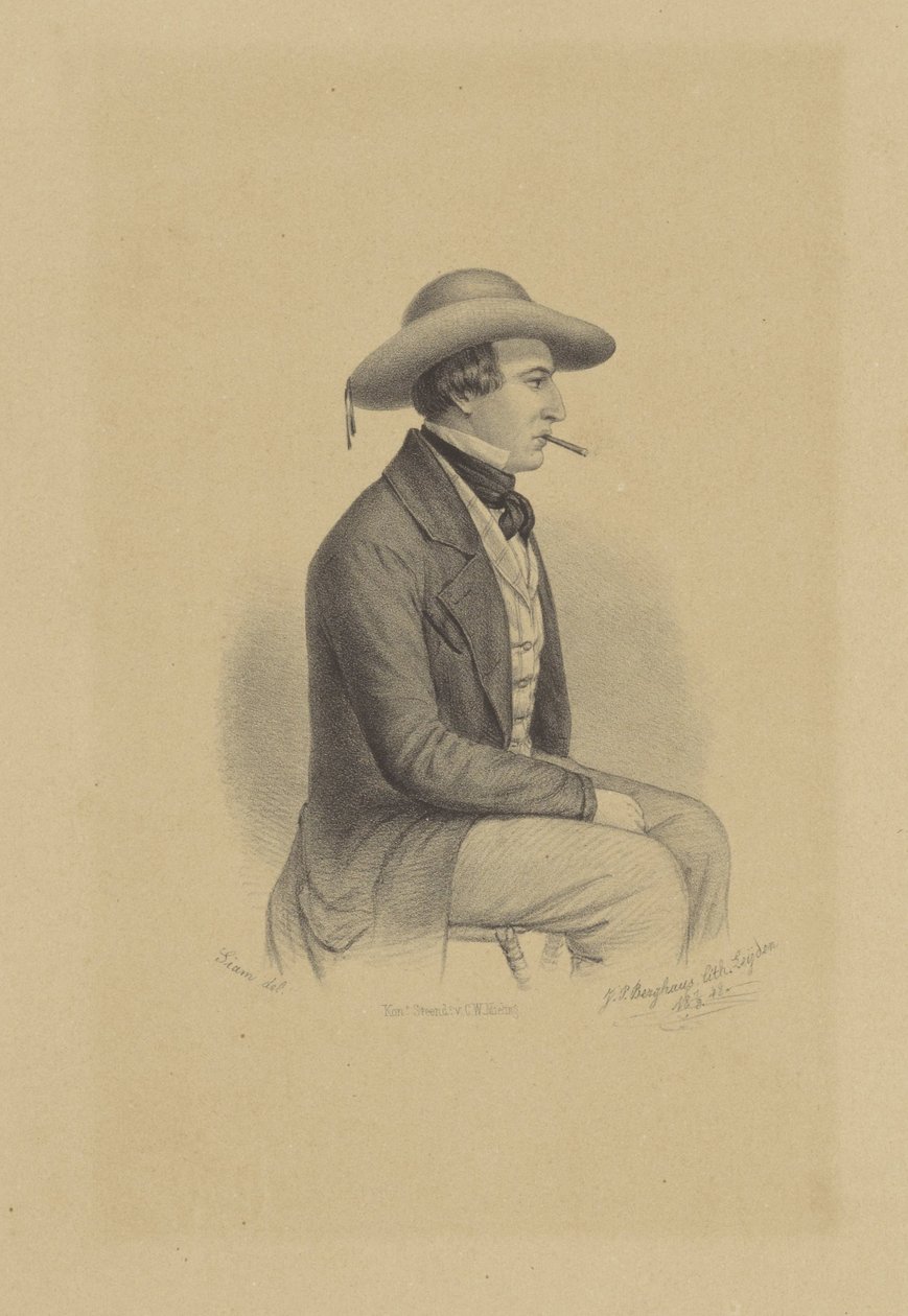 Portret van Jean Henri de Laat de Kanter door Johann Peter Berghaus