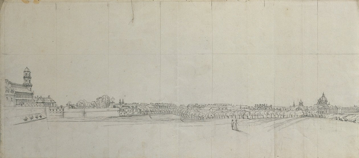 Uitzicht over de zuidelijke voorsteden van Wenen door Johann Peter Krafft