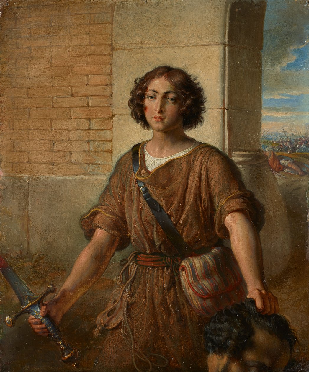 David met het hoofd van Goliath door Johann Peter Krafft