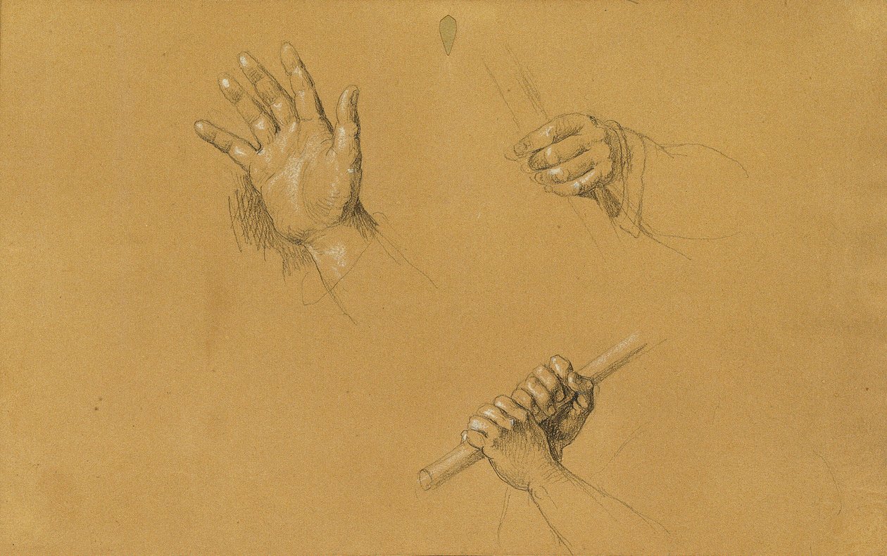 Handstudies voor "Scène uit de Tiroler Vrijheidsstrijd" door Johann Peter Krafft