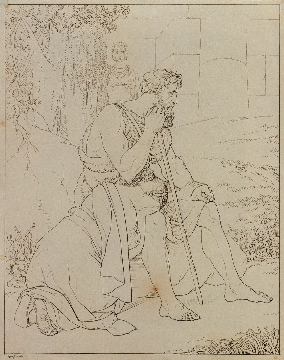 Oedipus en Antigone door Johann Peter Krafft