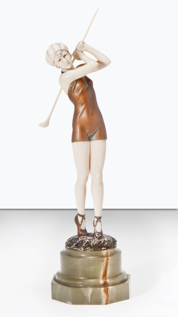 Golfer in Badkostuum, ca. 1925 door Johann Philipp Ferdinand Preiss