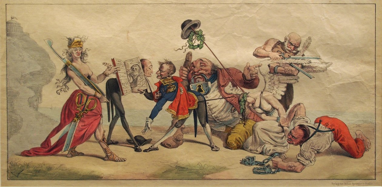 De ingang van censuur in Duitsland, 1842 door Johann Richard Seel