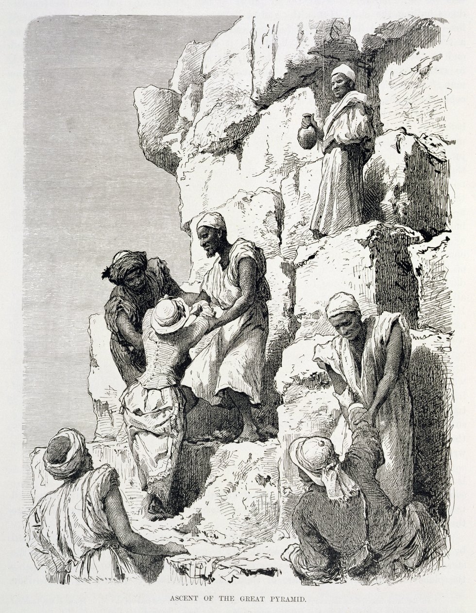 Beklimming van de Grote Piramide door Johann Rudolph the Elder Huber