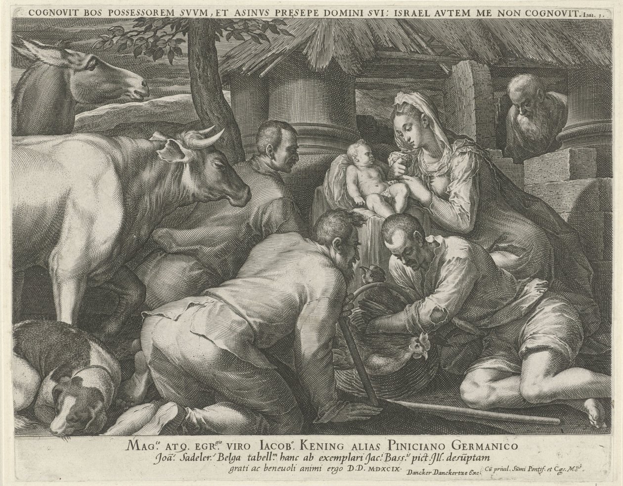 Aanbidding der herders door Johann Sadeler (I)