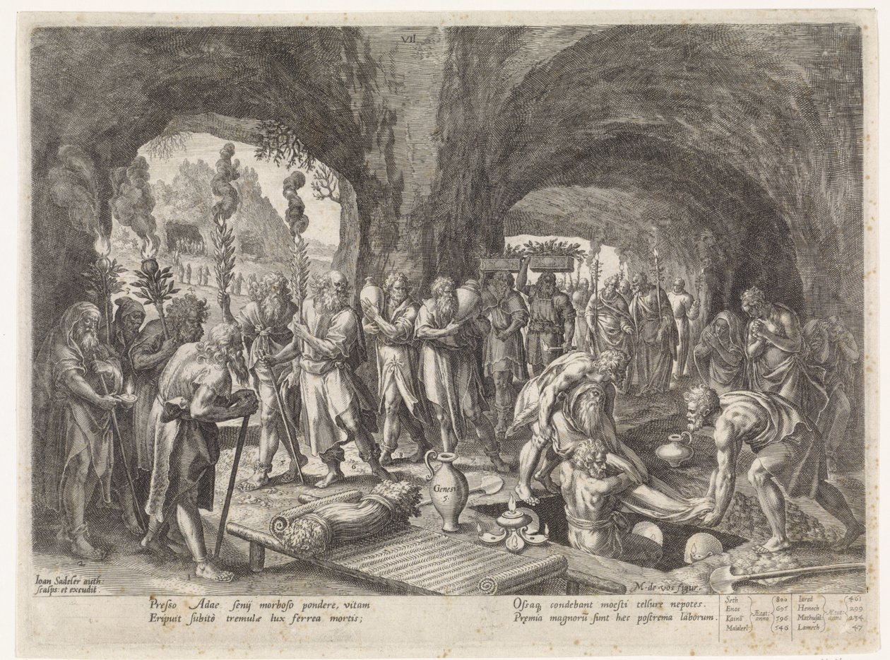 Begrafenis van Adam door Johann Sadeler (I)