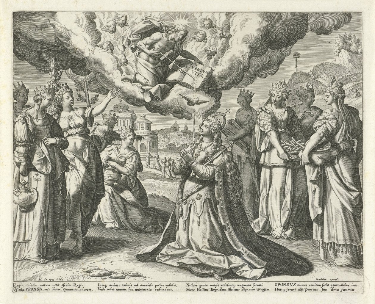 Christus geeft zijn bloed aan zijn bruid door Johann Sadeler (I)