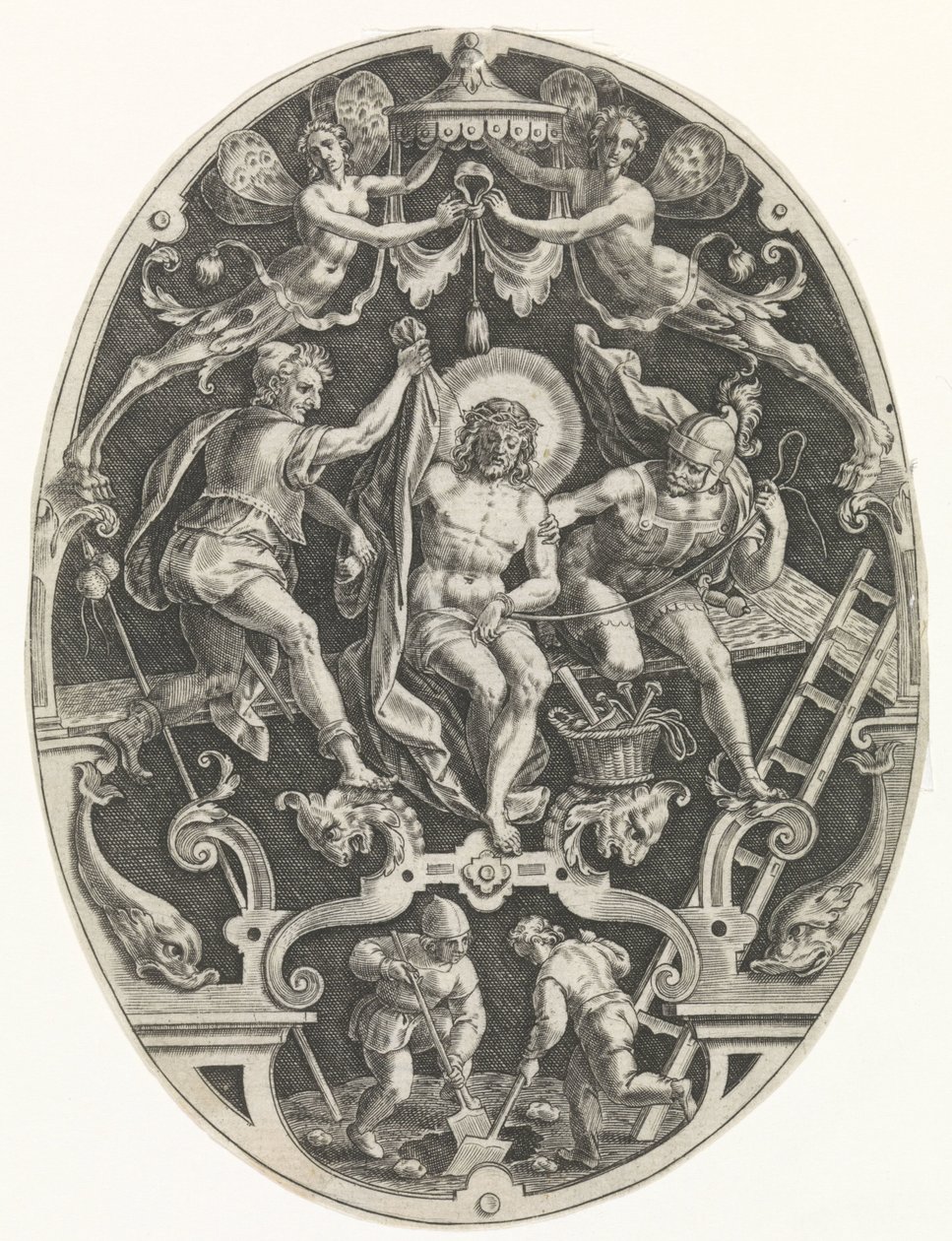 Christus ontkleed door de soldaten door Johann Sadeler (I)