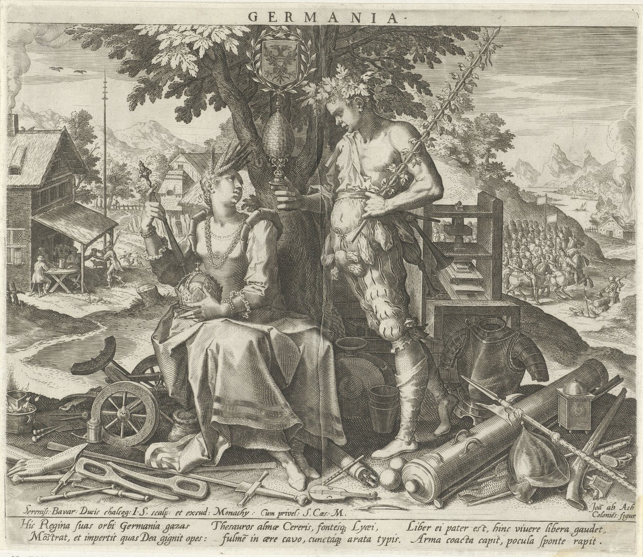 Duitsland met Ceres en Bacchus door Johann Sadeler (I)