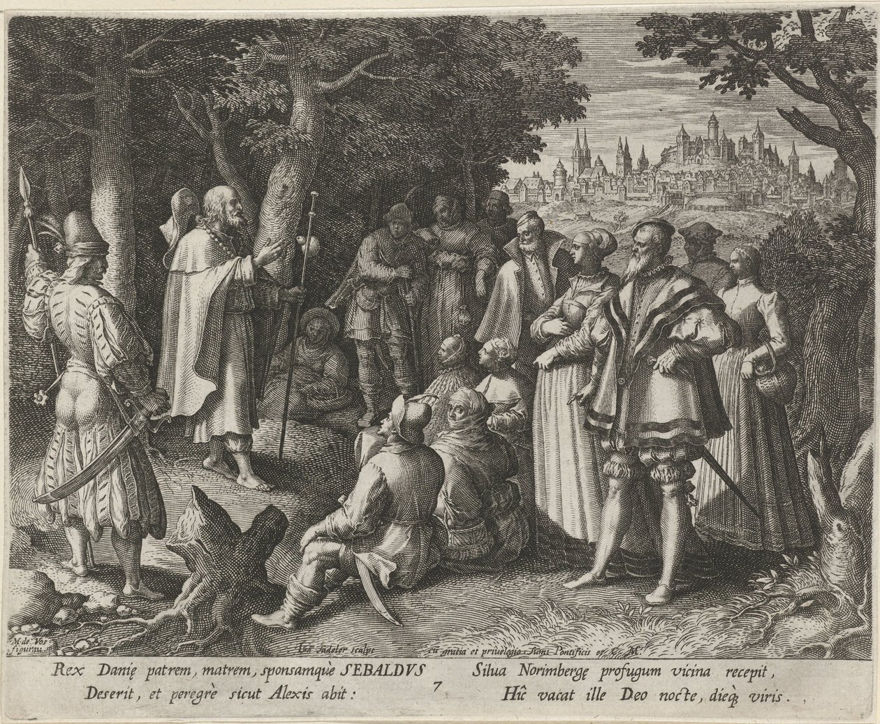 Heilige Sebaldus van Neurenberg als kluizenaar door Johann Sadeler (I)