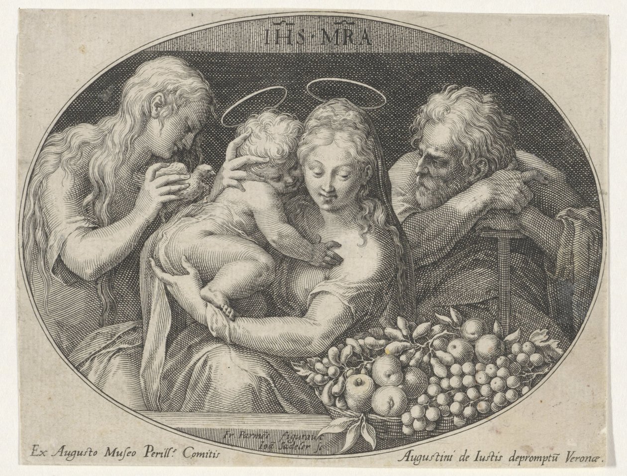 Heilige familie met de heilige Anna door Johann Sadeler (I)