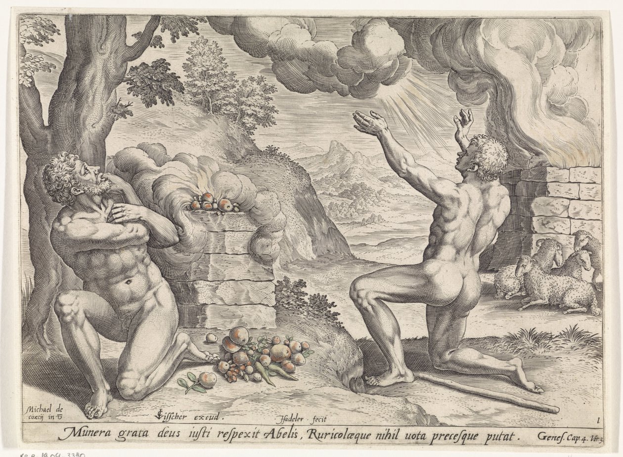 Offer van Kain en Abel door Johann Sadeler (I)