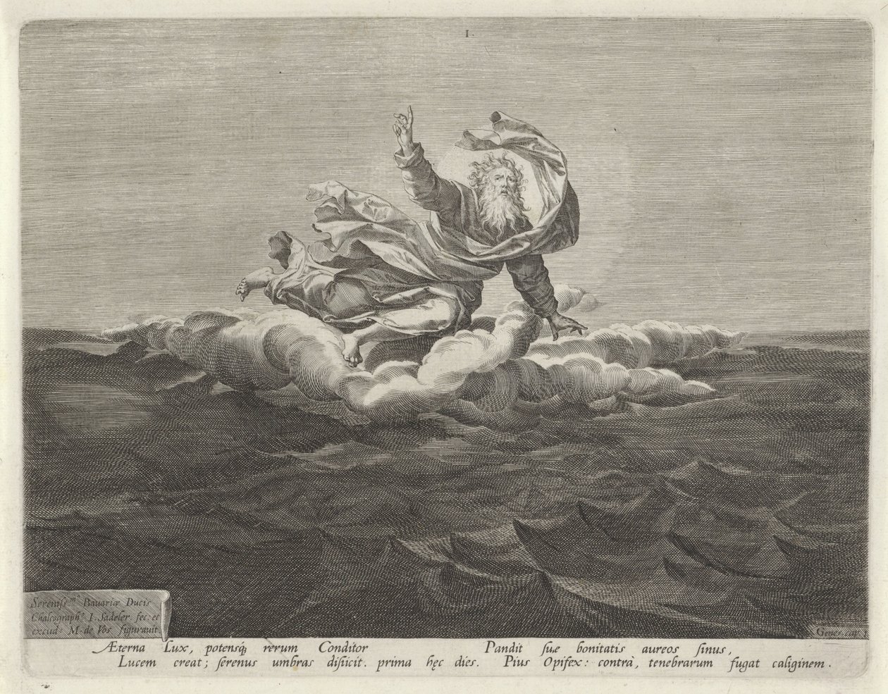 Schepping van licht en duisternis door Johann Sadeler (I)
