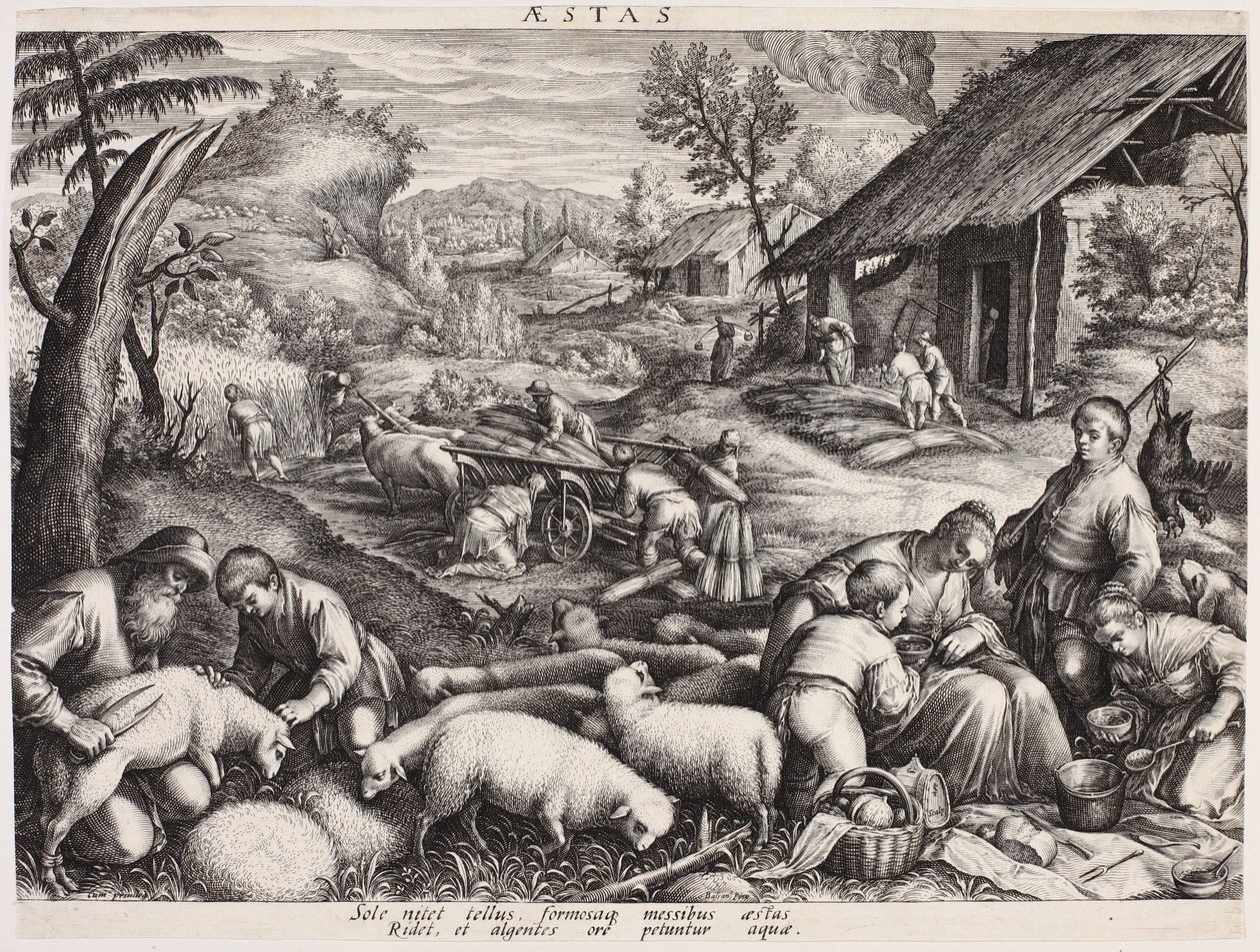 De zomer - Aestas (De vier jaargetijden) door Johann Sadeler I
