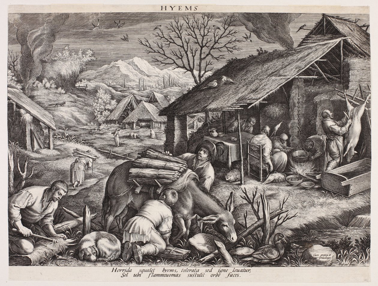 De winter - Hyems (De vier jaargetijden) door Johann Sadeler I