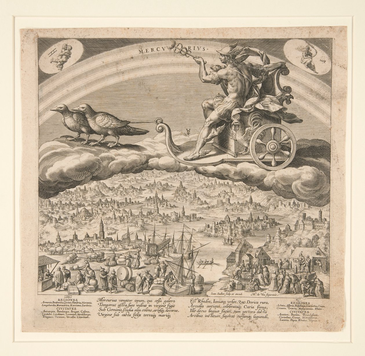 Mercurius, uit een serie van de zeven planeten door Johann Sadeler I