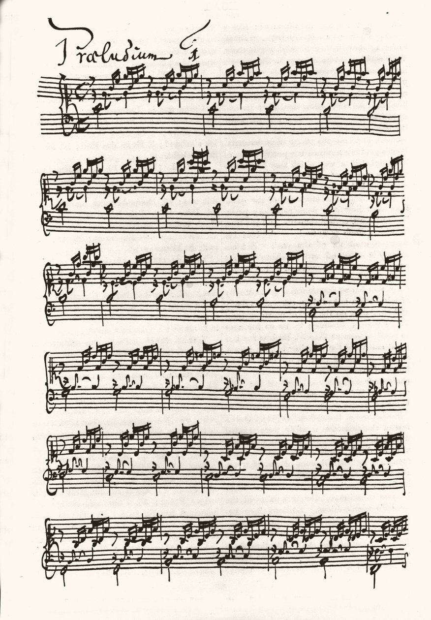 Pagina van een bladmuziek voor Johann Sebastian Bach door Johann Sebastian Bach