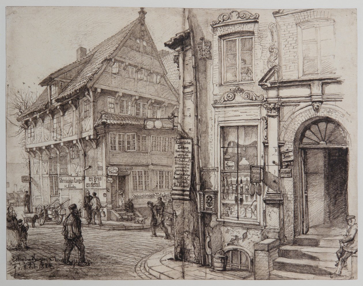 HH-Riefesell-16-Ecke-Kajen-Deichstrasse-08-02-1884 door Johann Theobald Riefesell