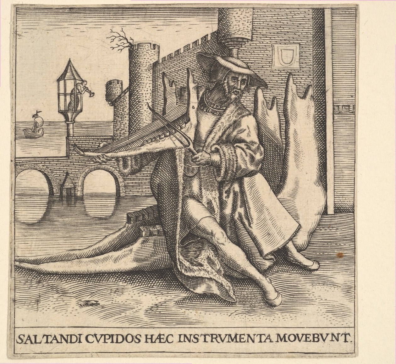 De Rijke Man die Viool Speelt op een Kaakbeen door Johann Theodor de Bry