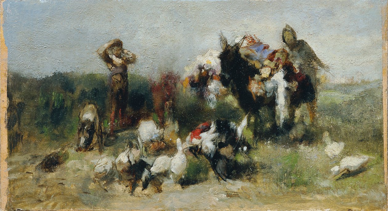 Scène uit Don Quichote (gevecht met het gevogelte) door Johann  Till der Jüngere