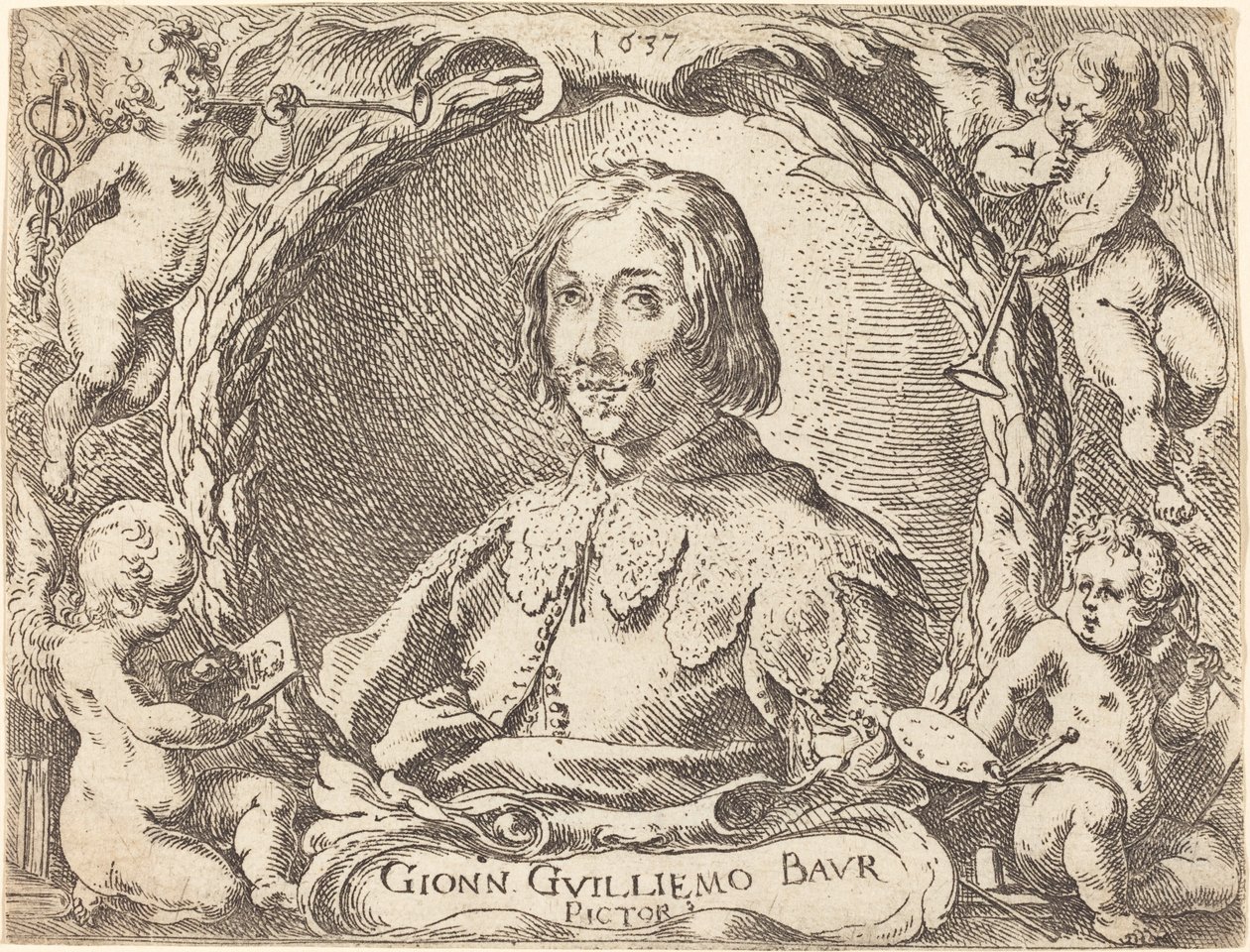 Capricci di varie battaglie Frontispice, 1635 door Johann Wilhelm Baur
