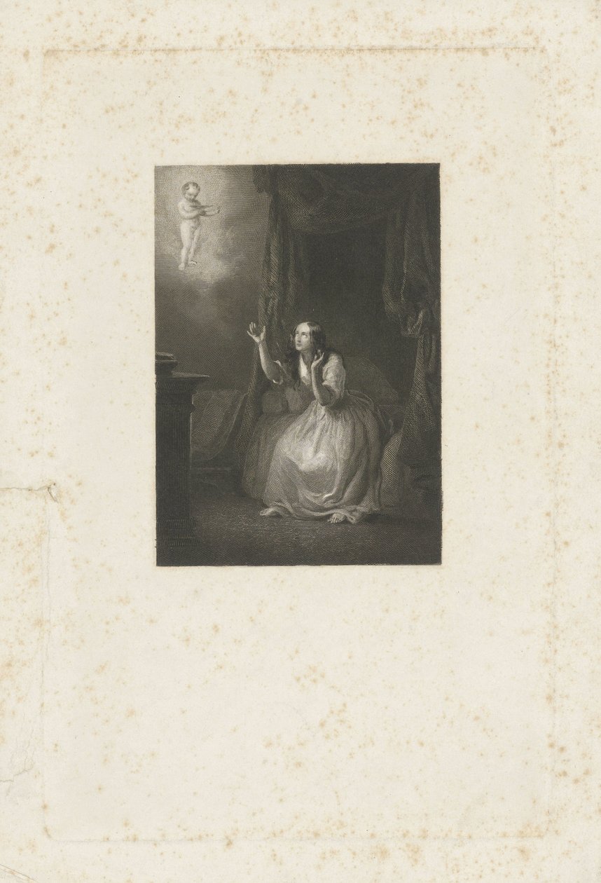Een jonge vrouw heeft een visioen door Johann Wilhelm Kaiser (I)
