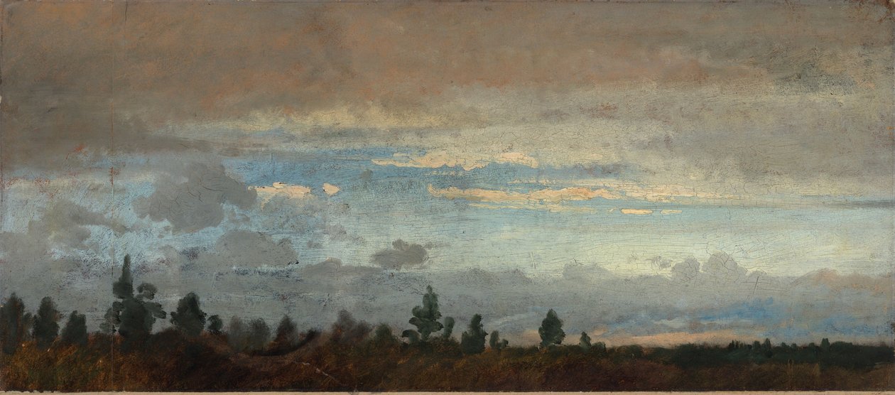 Bewolkte avondhemel door Johann Wilhelm Schirmer