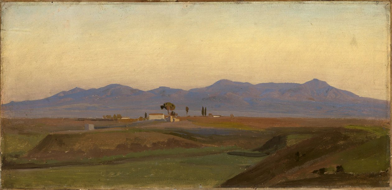 Uitzicht vanaf de Romeinse Campagna op de Sabijnse Bergen door Johann Wilhelm Schirmer