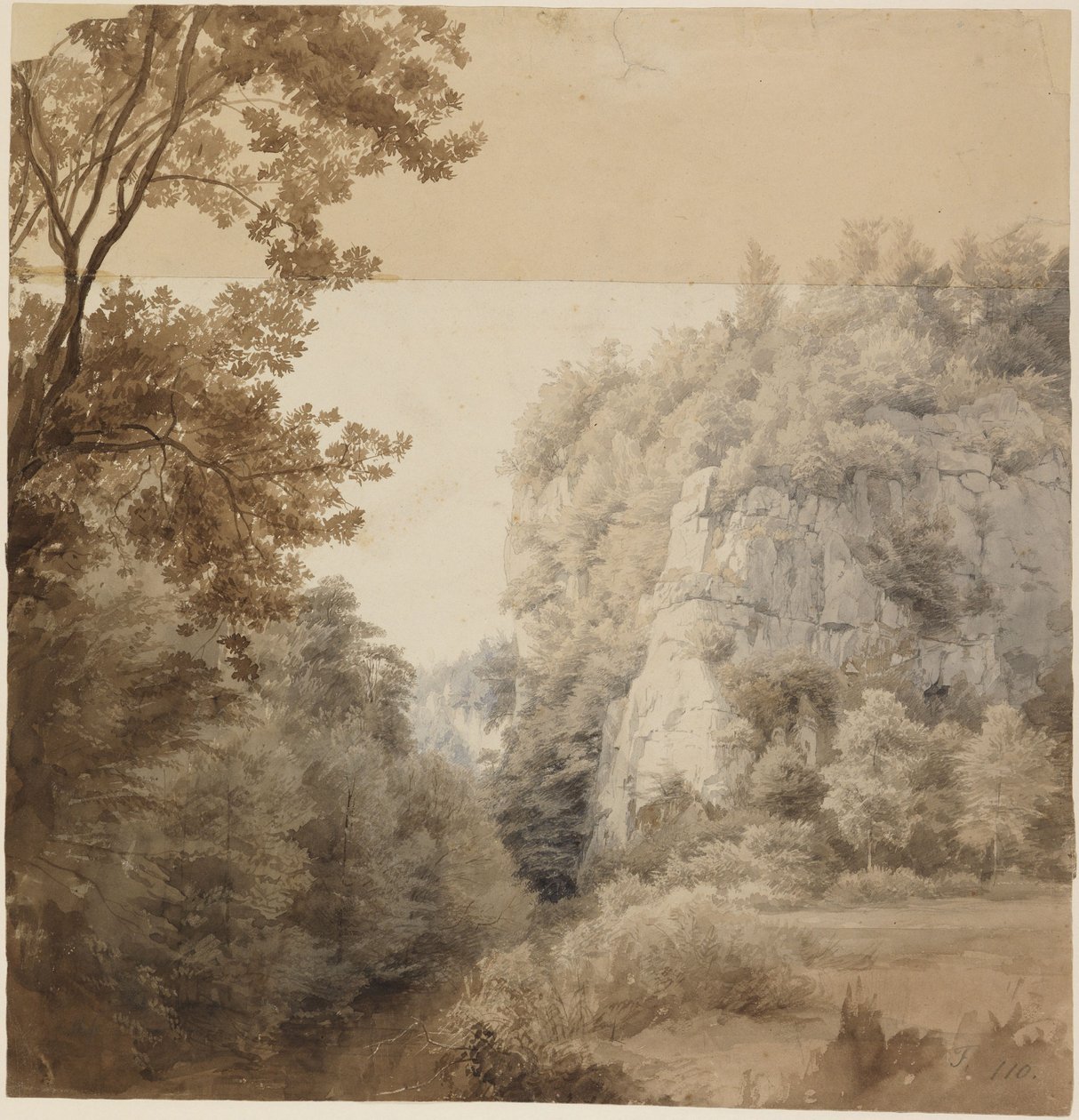 De Rabenstein in het Neanderdal bij Düsseldorf door Johann Wilhelm Schirmer