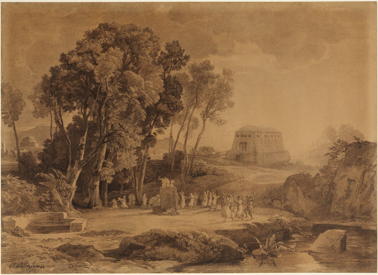 De ark van Noach (Genesis 6, 13 e.v.) door Johann Wilhelm Schirmer