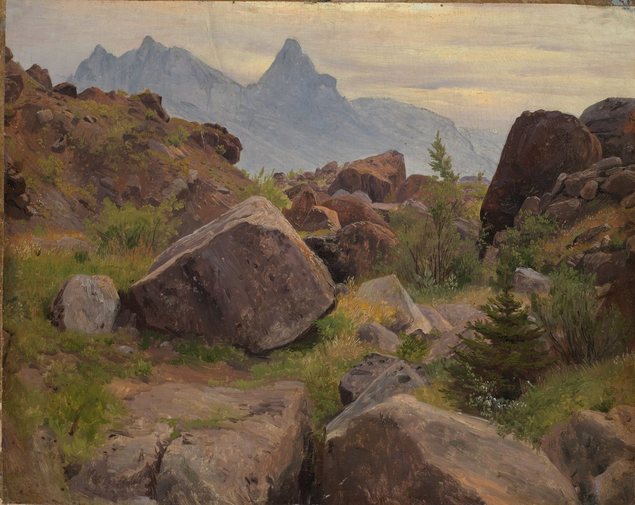 Rotsonderzoek bij Goldau door Johann Wilhelm Schirmer